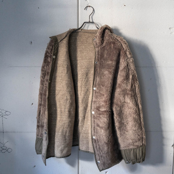 around 1990s brown color far liner jacket -snap button remake-