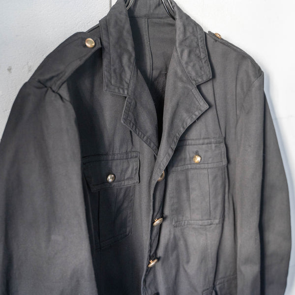 1960-70s italian military chino safari jacket 'good damage' "black dyed"