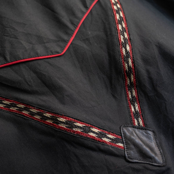 1990s Wrangler black cotton canvas work blouson -native pattern-