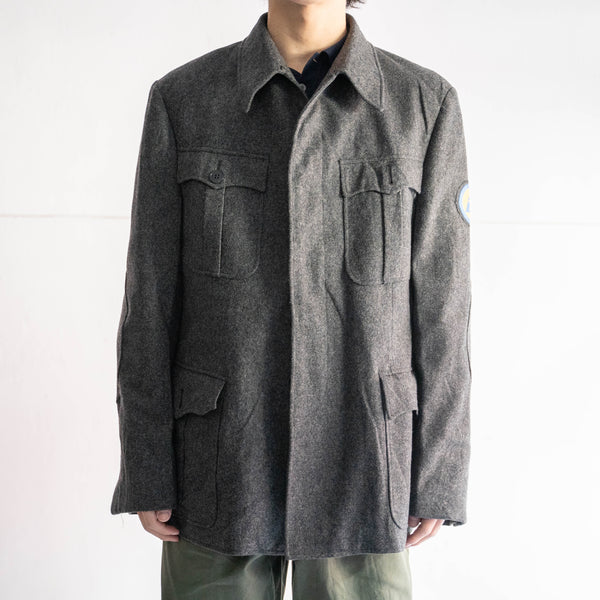 around 1970s German military 4pockets gray wool jacket 'dead stock'