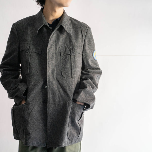 around 1970s German military 4pockets gray wool jacket 'dead stock'