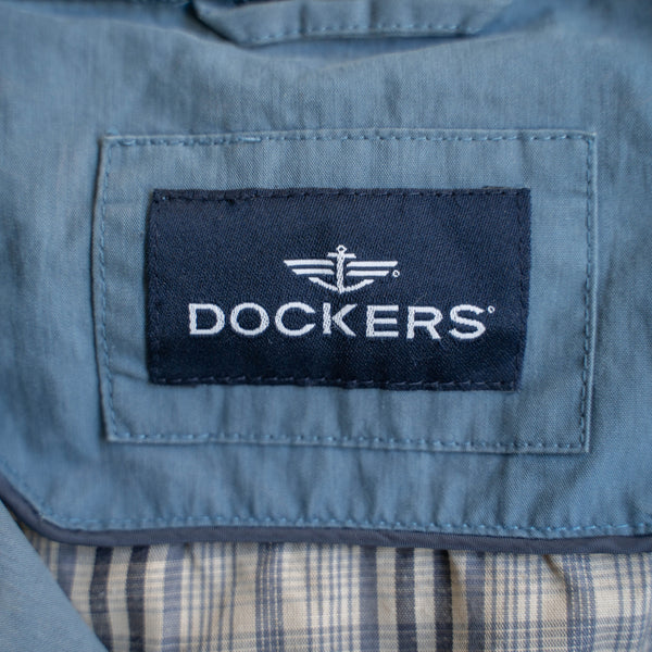 1990-00s light blue stand collar blouson -super fade-