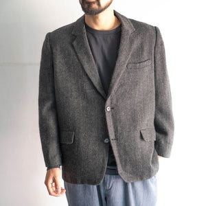 around 1980s Japan vintage dark gray color tweed tailored jacket