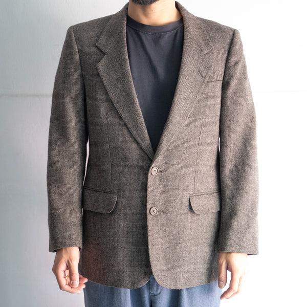 around 1980s Japan vintage checked pattern wool tailored jacket