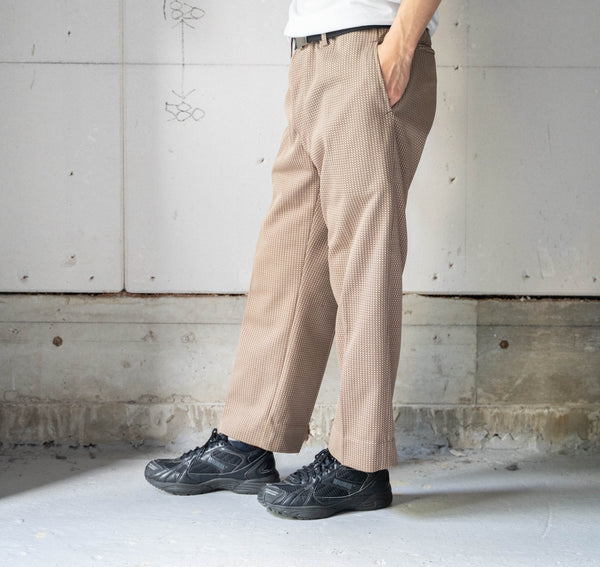 around 1980s Japan vintage beige × brown color unusual pattern slacks