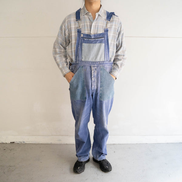 around 1970s Germany cotton twill × denim overall 'good fade & patches'