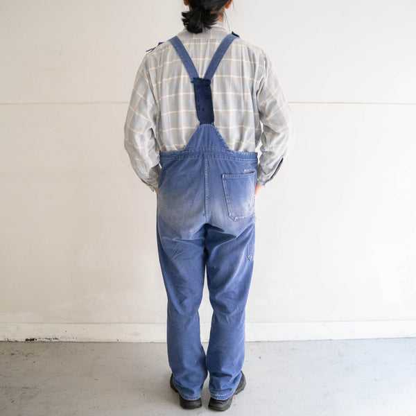 around 1970s Germany cotton twill × denim overall 'good fade & patches'