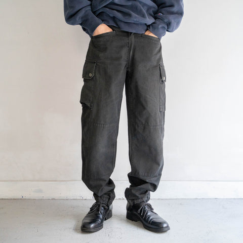 around 1980s French military HBT aviator cargo pants 'black dyed'