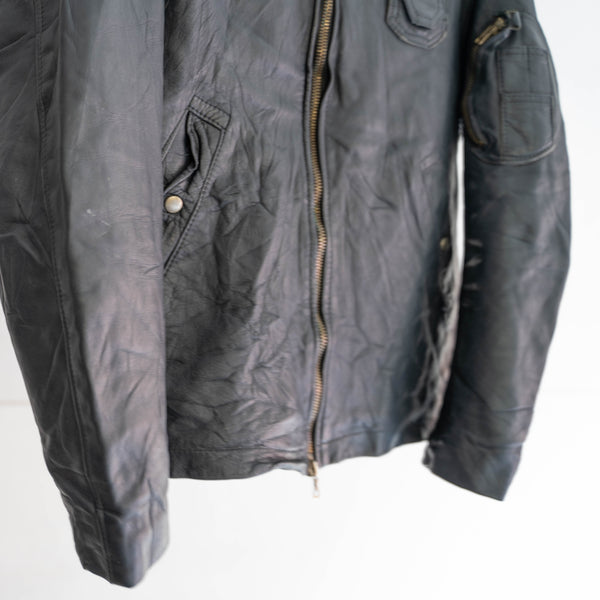 around 1970s French military pilot leather jacket '96L' -civilian type-