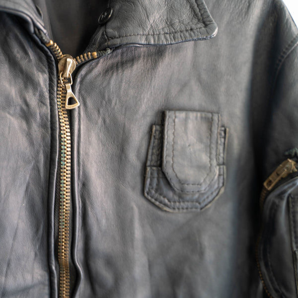 around 1970s French military pilot leather jacket '96L' -civilian type-