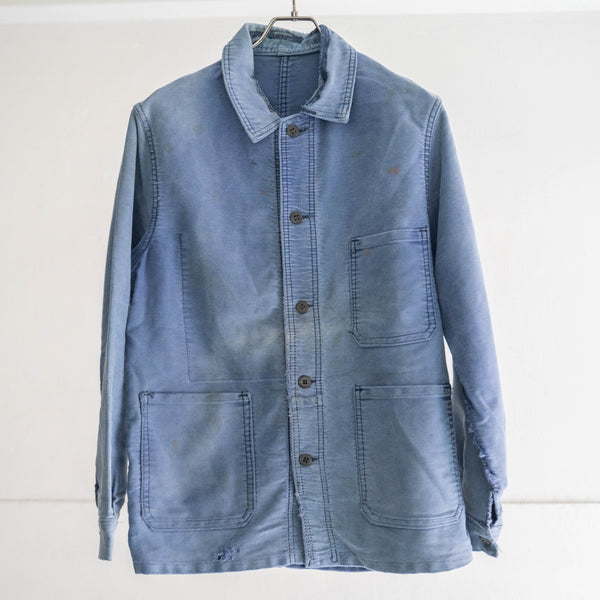 1960s France blue moleskin work jacket  'good fade & repair'