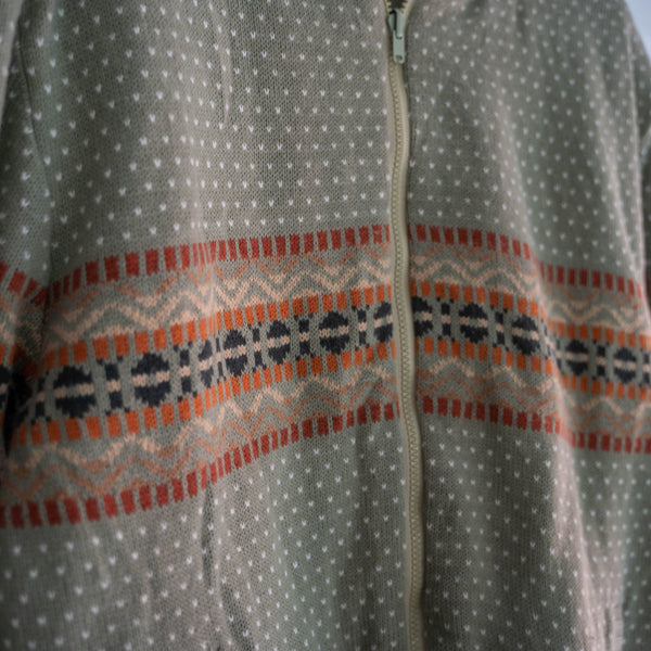 1980s Europe knit × sport reversible puffed blouson