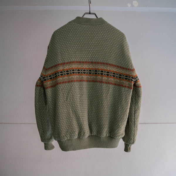 1980s Europe knit × sport reversible puffed blouson