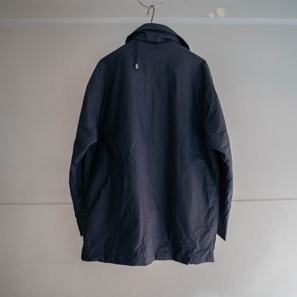 1990s blue PVC fireman jacket