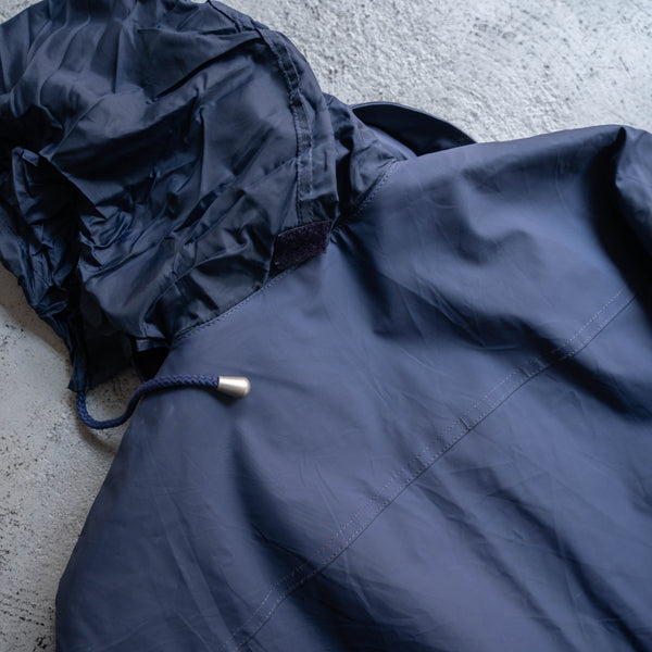 1990s blue PVC fireman jacket