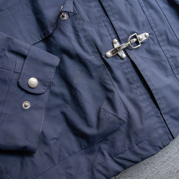 1990s blue PVC fireman jacket