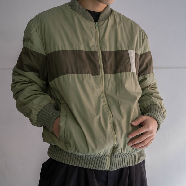 1980s Europe knit × sport reversible puffed blouson