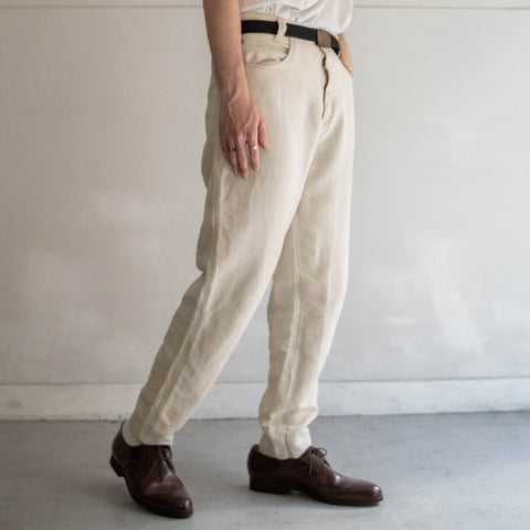 around 1990s off white color cotton × linen pants