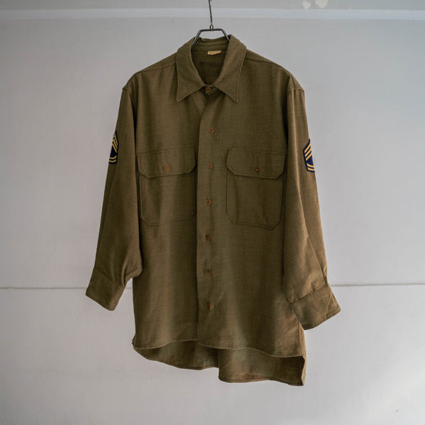 1940-50s US military khaki wool shirt