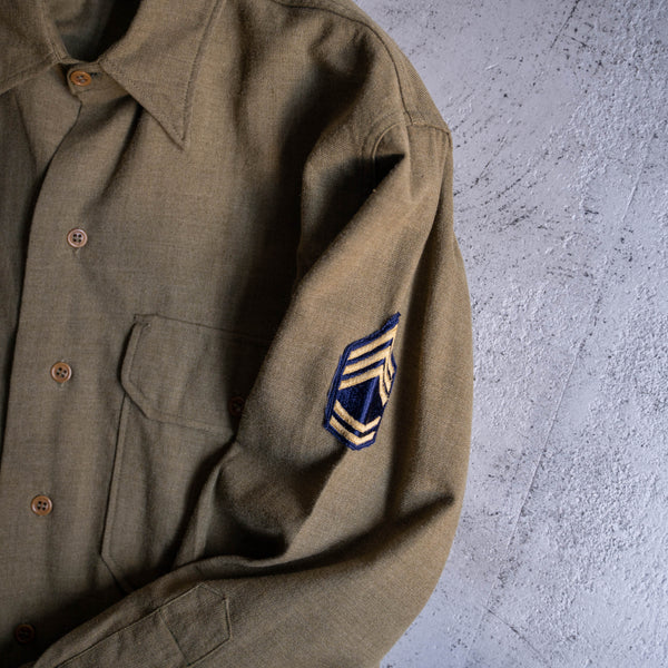 1940-50s US military khaki wool shirt