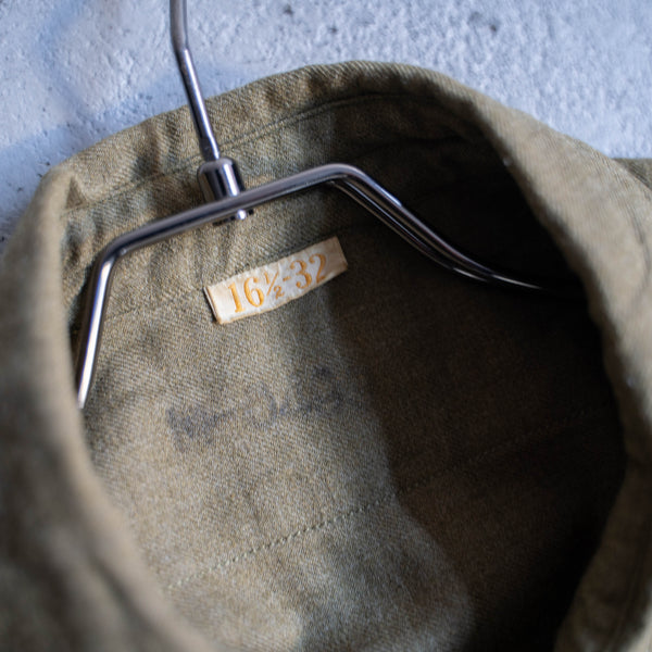 1940-50s US military khaki wool shirt