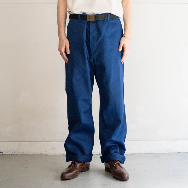 around 1970s germany blue herringbone work pants 'dead stock'　