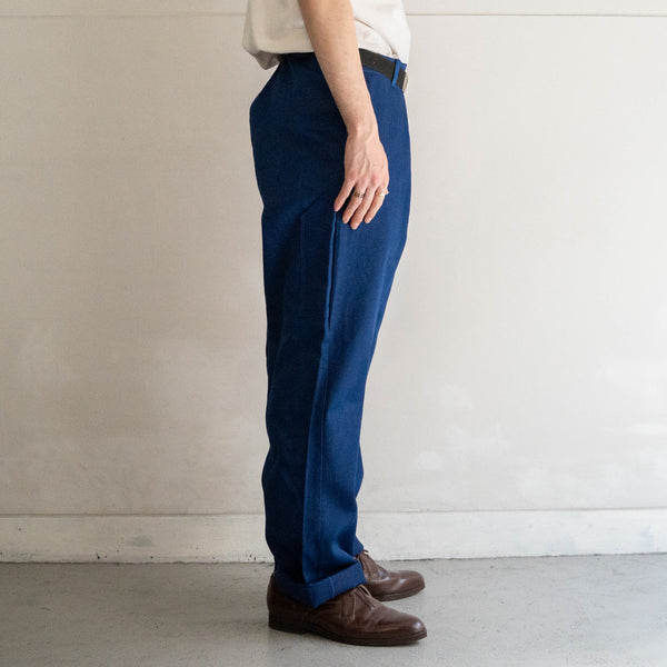 around 1970s germany blue herringbone work pants 'dead stock'　