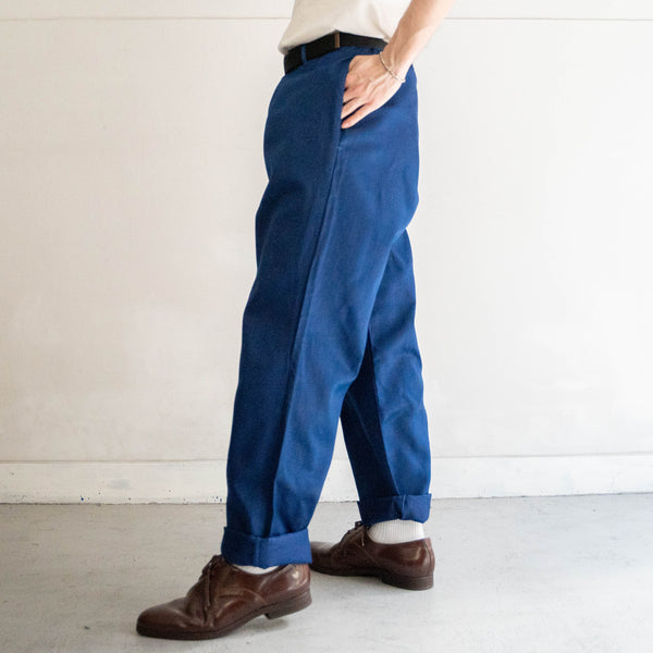 around 1970s germany blue herringbone work pants 'dead stock'　