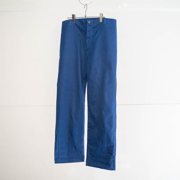 around 1970s germany blue herringbone work pants 'dead stock'　