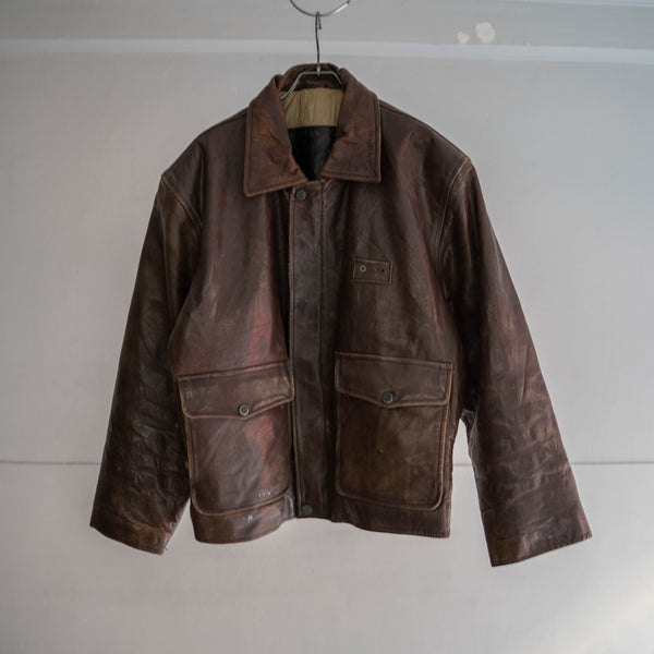 around 1980s red brown leather blouson