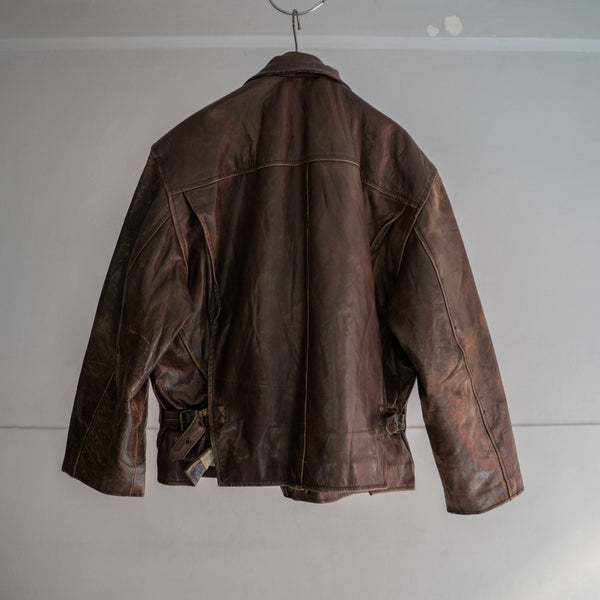 around 1980s red brown leather blouson