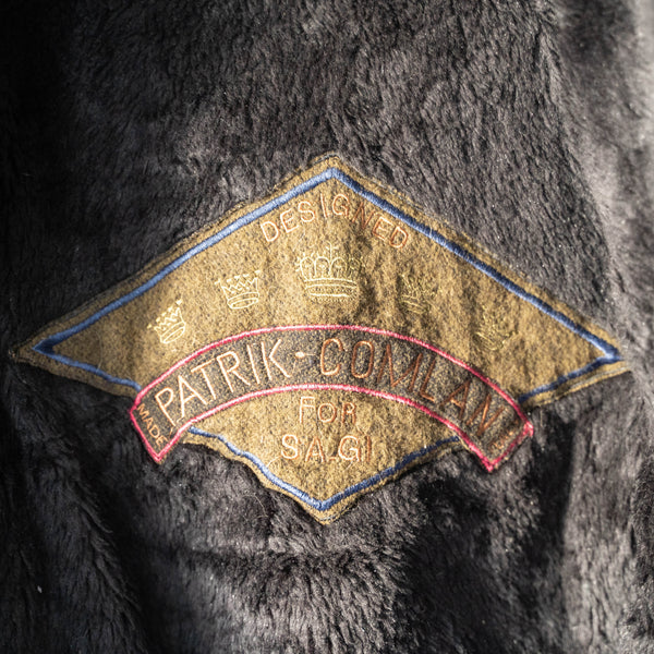 1980-90s Italy A-2 type brown leather jacket "with boa liner" -super fade-