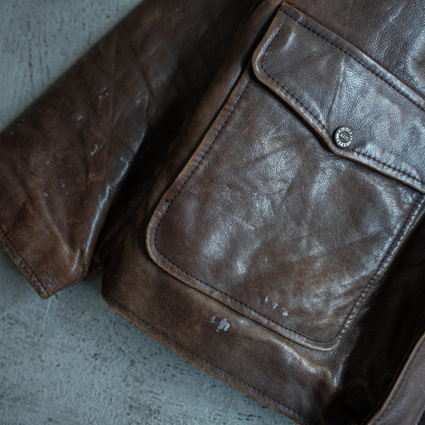 around 1980s red brown leather blouson