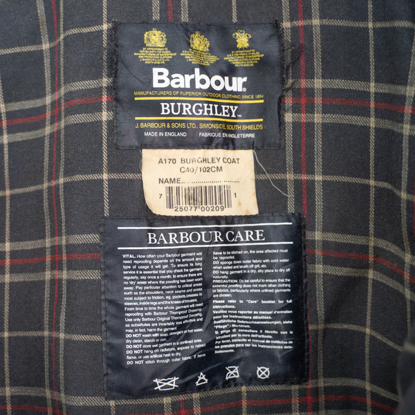 1990s Barbour navy color 'BURGHLEY' -good fade-