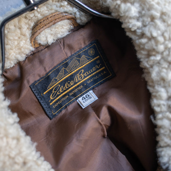 1980s Eddie Bauer light brown G-1 leather jacket