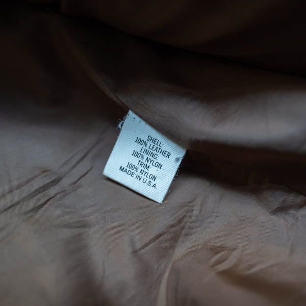 1980s Eddie Bauer light brown G-1 leather jacket