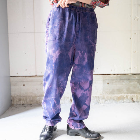around 1990s purple tie dye pattern easy pants