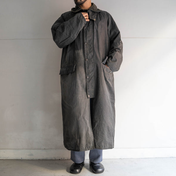 1990s Barbour navy color 'BURGHLEY' -good fade-