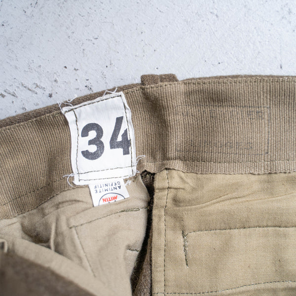 1950-60s French military m52 wool pants 'dead stock' "size34"