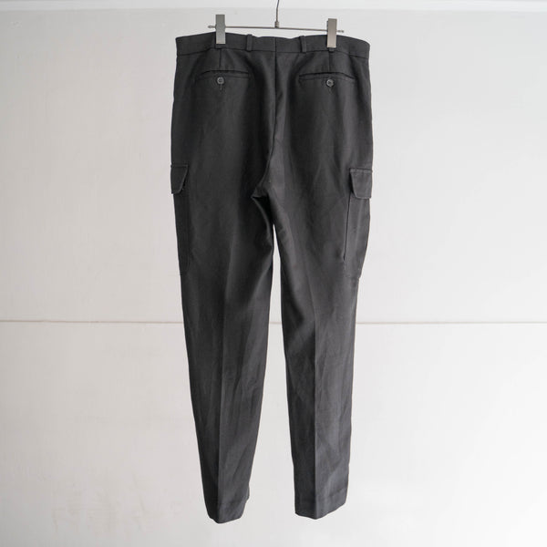 around 1990s German police black color poly × wool cargo pants