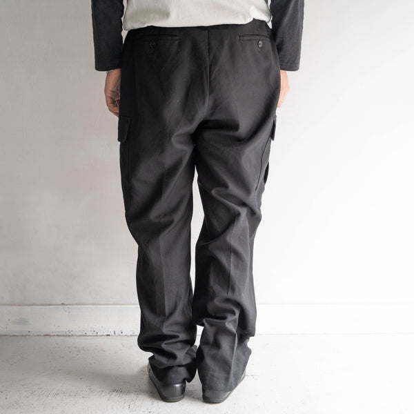 around 1990s German police black color poly × wool cargo pants