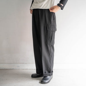 around 1990s German police black color poly × wool cargo pants