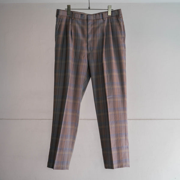 1990s light color based check slacks