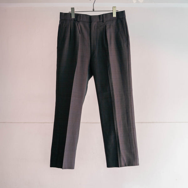 1980-90s dark tone black watch slacks