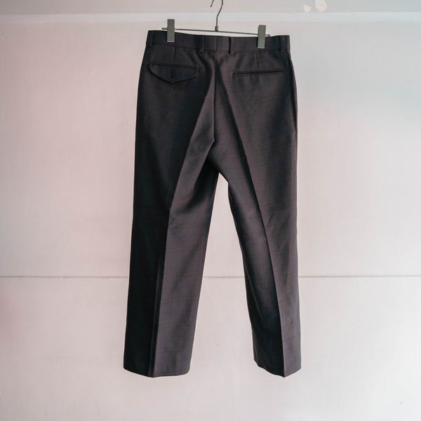 1980-90s dark tone black watch slacks