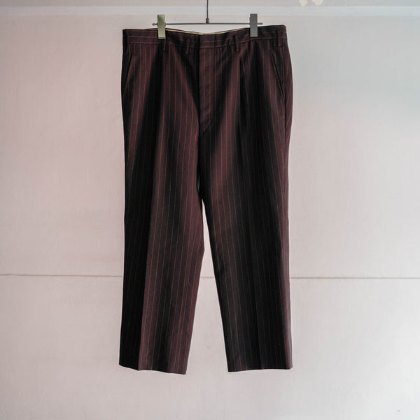 1970-80s Japan vintage red brown striped slacks