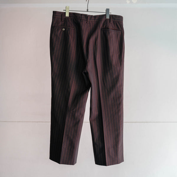 1970-80s Japan vintage red brown striped slacks