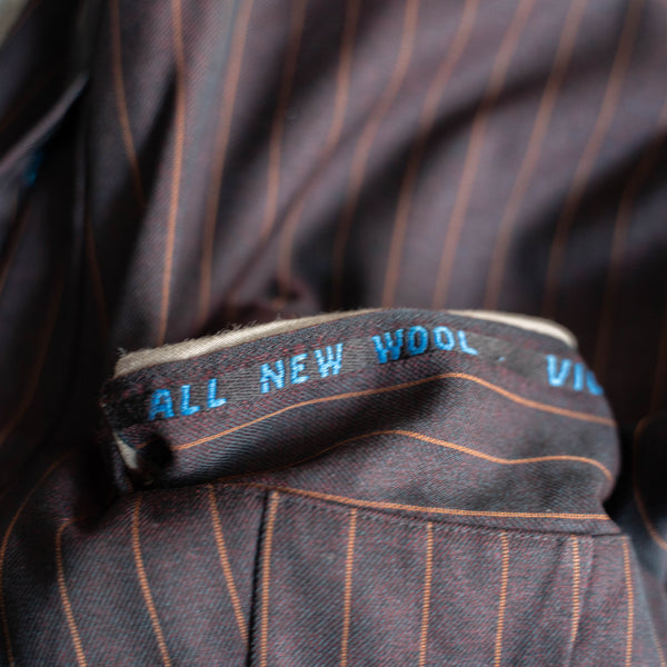 1970-80s Japan vintage red brown striped slacks