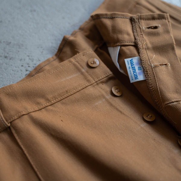 1970-80s Italy red beige cotton 100 chino pants 'dead stock'
