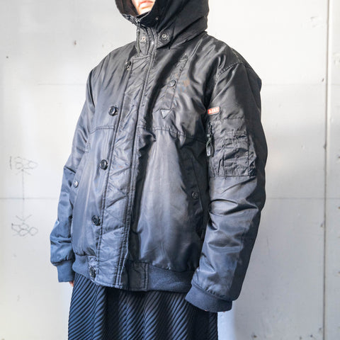 2000s US N-2B type black color nylon down jacket